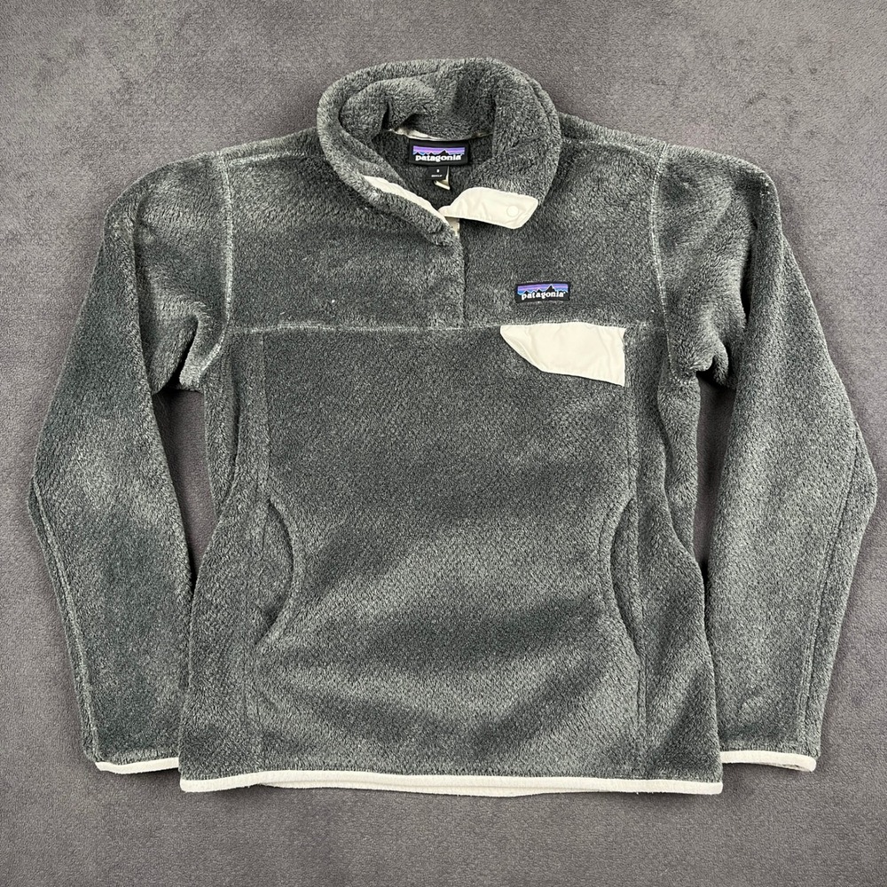 Patagonia Re-Tool Snap-T Pullover Womens Small Gray Polartec Fleece 25442